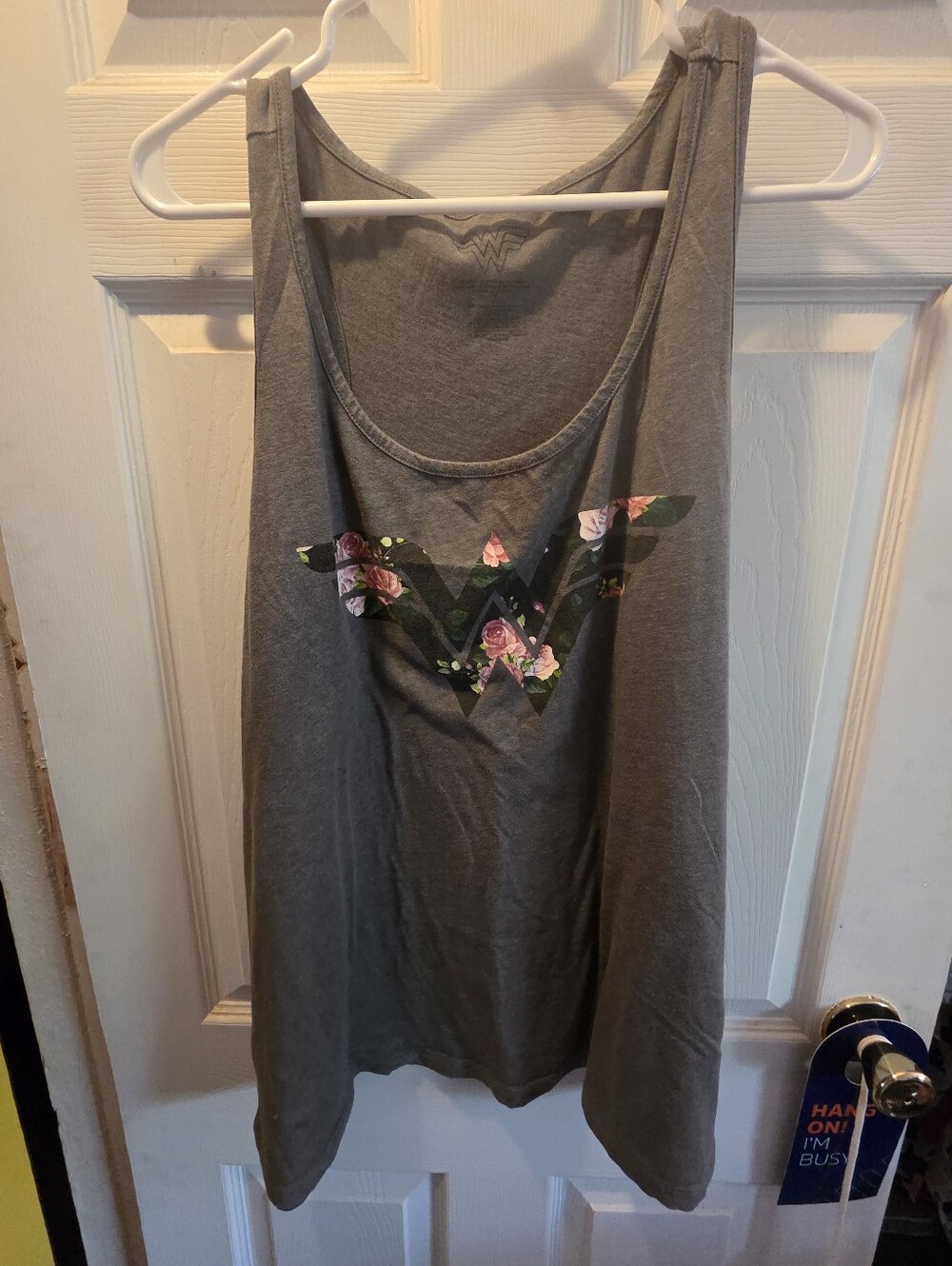 Wonder Woman Floral Logo Gray Tank Top Torrid 2